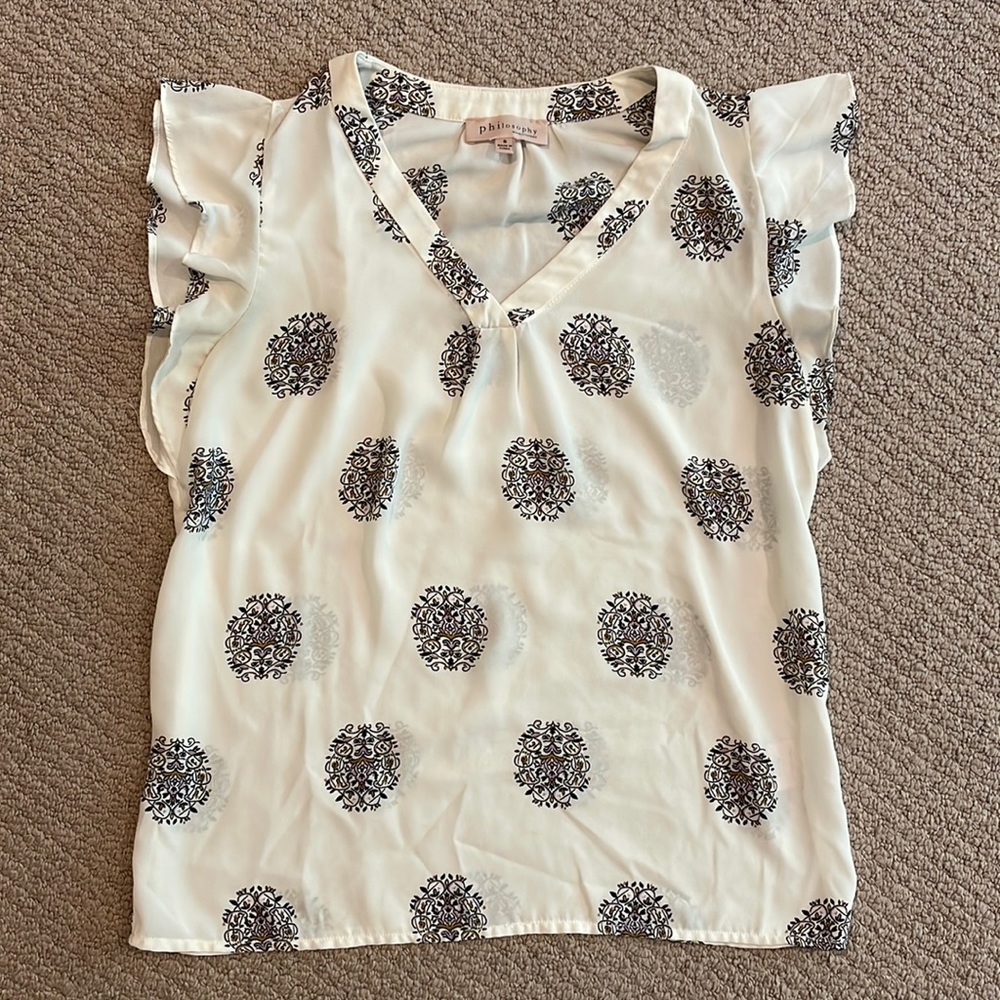 Philosophy flutter sleeve blouse